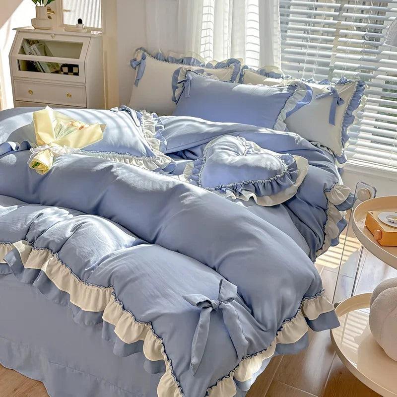 Solid Color Lace Bedsheet And Duvet Cover EX-STOCK Canada