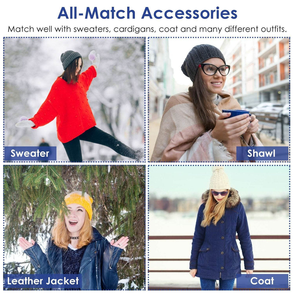 1Set Winter Beanie Hat Scarf Set Women Warm Knitting Skull Cap Neck Warmer For Walking Running Hiking Camping Outdoors Gift - EX-STOCK Canada