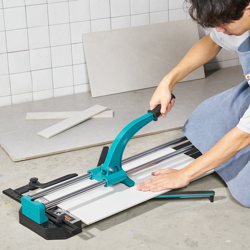 Manual Tile Cutter, 48 Inch, Porcelain Ceramic Tile Cutter With Tungsten Carbide Cutting Wheel, Infrared Positioning, Anti-Skid Feet, Double Rails For Professional Installers Or Beginners EX-STOCK