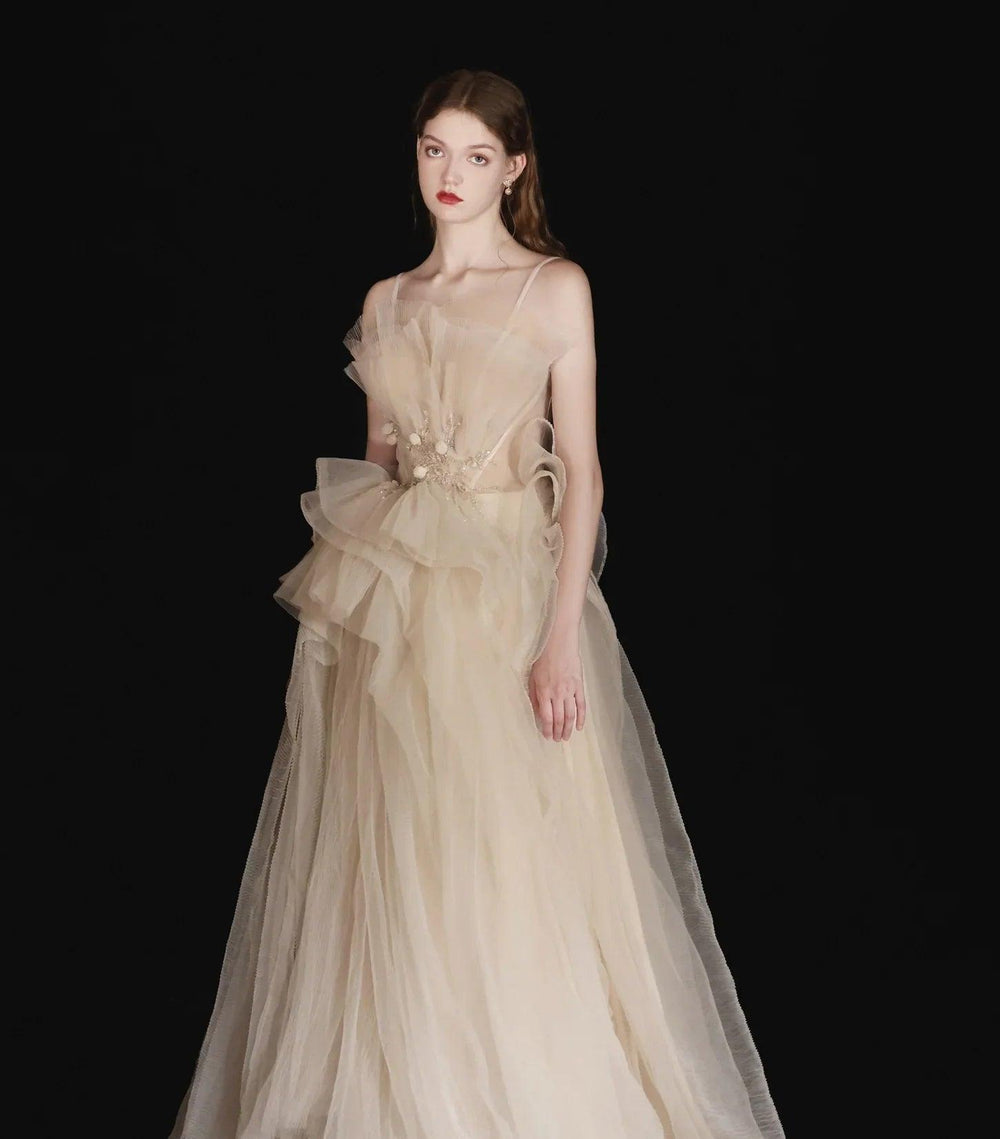Dîner de l'Assemblée Annuelle du Champagne Robe Longue Ceinture pour FemmesEX-STOCK Canada