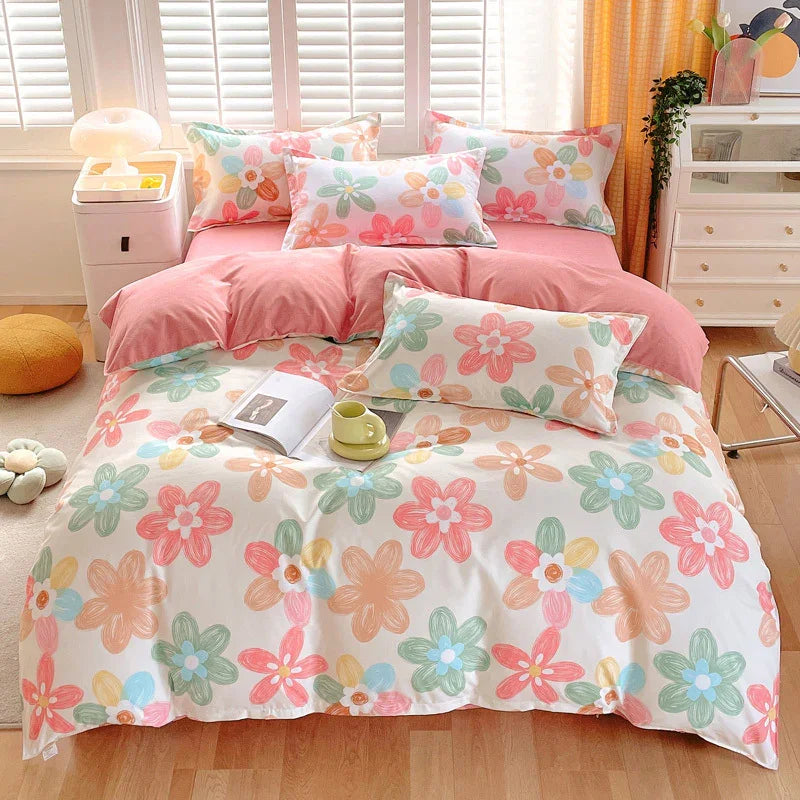 3 Piece Spring Floral Duvet Cover Set For Women Adults Home Bedroom Flowers Bedding Set With 2 Pillowcases Twin Full Queen King Size EX-STOCK Canada