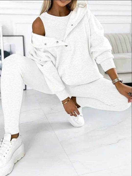 3pcs Women Hoodie Athleisure Outfit set sweatsuit set - EX-STOCK Canada