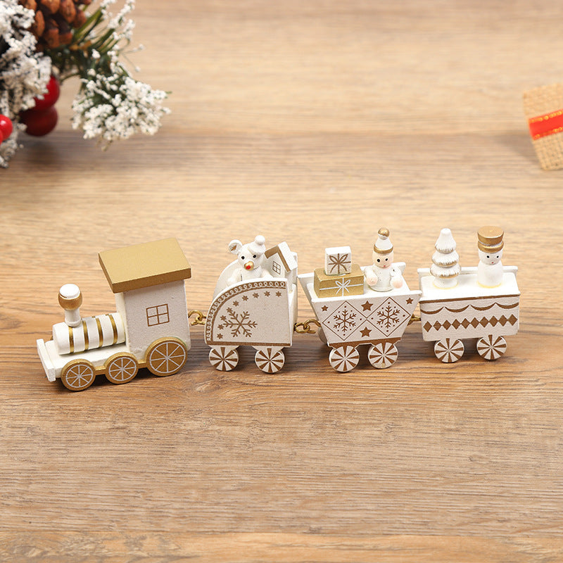 Wooden Christmas Train Decorations – Red, Green, White, Pink & Blue 7