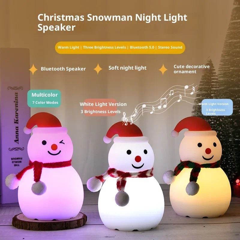 Christmas Snowman Night Light Silicone Bluetooth Audio Small Night Lamp EX-STOCK Canada