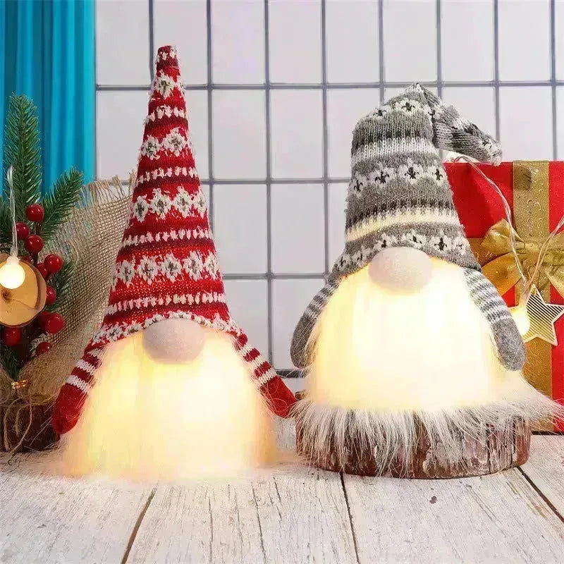 Décoration de Noël ornements de poupée figurine lumineuse