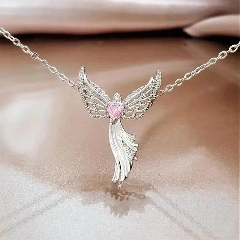 Diamond Modern Angel Pendant Necklace for Women - EX-STOCK Canada