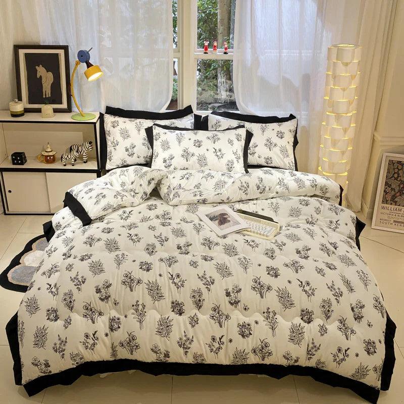 Thick Hepburn Black Lace Brushed Washed Cotton Duvet Insert Warm EX-STOCK Canada