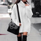 Autumn Winter Solid Cashmere oversized Knitted Mini Turtleneck Sweater Dress - EX-STOCK Canada