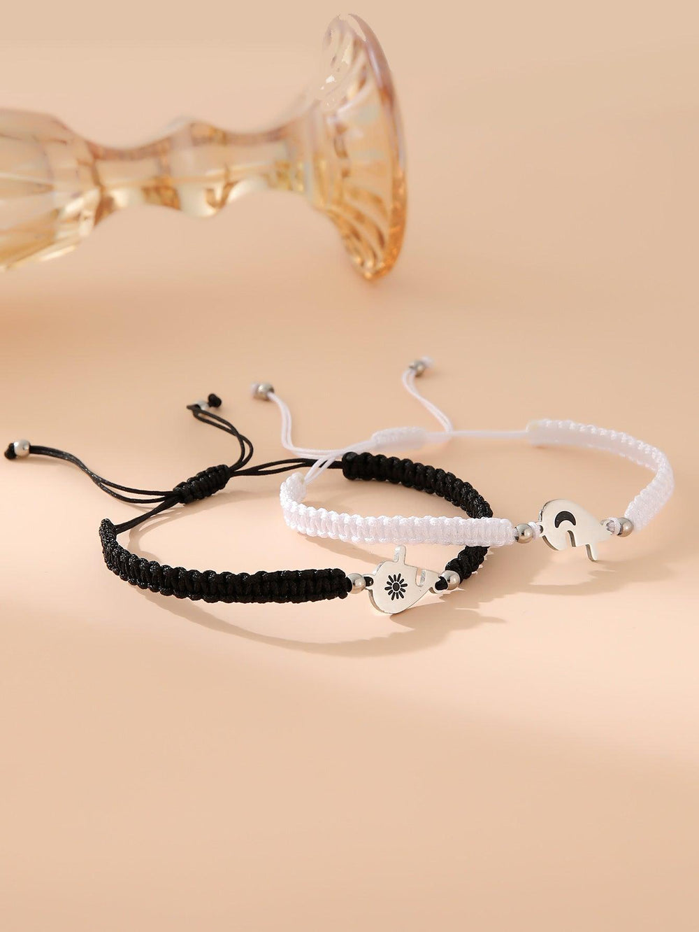Pulseras de Pareja Amor Sol Luna Ajustables Tejidas a Mano - EX-STOCK Canada