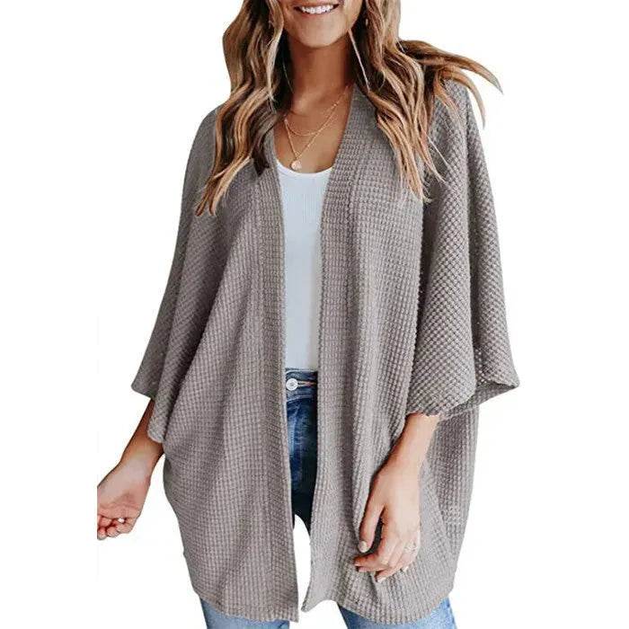 Short Sleeve Waffle Gerson Winter Fleece Women's Cardigan - EX-STOCK Canada