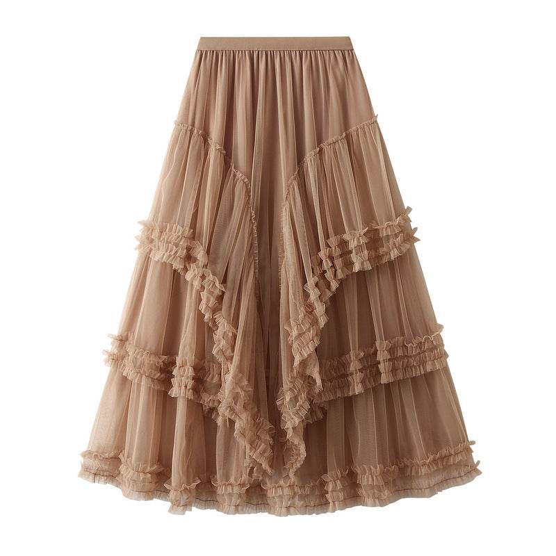 Slimming Multi-layer Gauze Skirt High-grade Midi Tulle Skirt - EX-STOCK Canada
