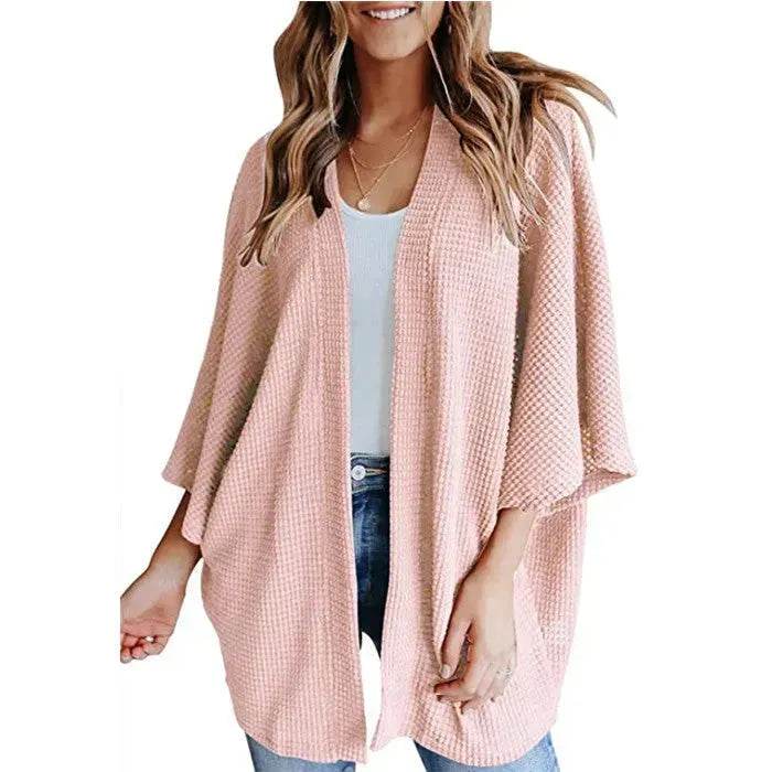 Short Sleeve Waffle Gerson Winter Fleece Women's Cardigan - EX-STOCK Canada