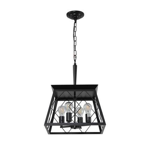 4 Lights Farmhouse Chandelier For Dining Room Black - EX-STOCK Canada