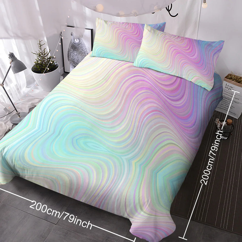 Girly Duvet Cover Rainbow Glitter Ombre Bedding Sets 3 Pcs Chic Purple Blue Green Pastel Bed Spreads Sparkle Quilt Cover Set With 2 Pillow Shams EX-STOCK Canada