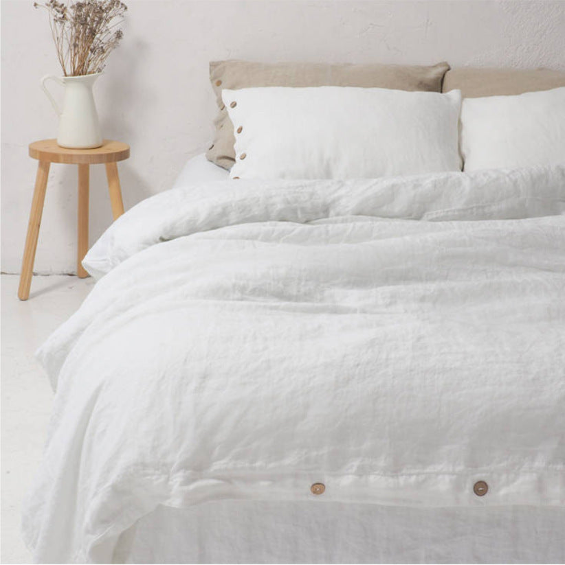 Pure Linen Bed Sheet Duvet Cover Washed Fabric EX-STOCK Canada