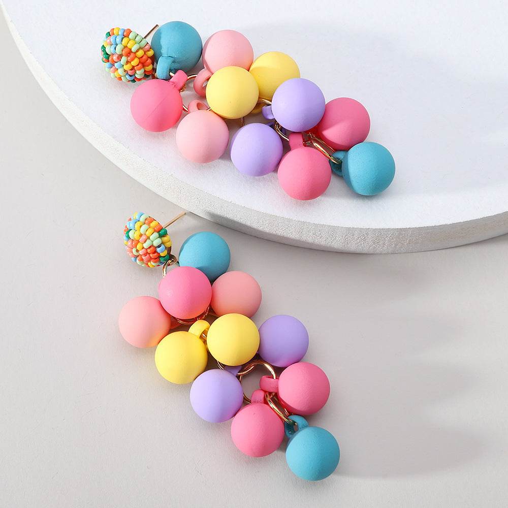 Candy Ball Earrings - Beaded Beach Stud - EX-STOCK Canada