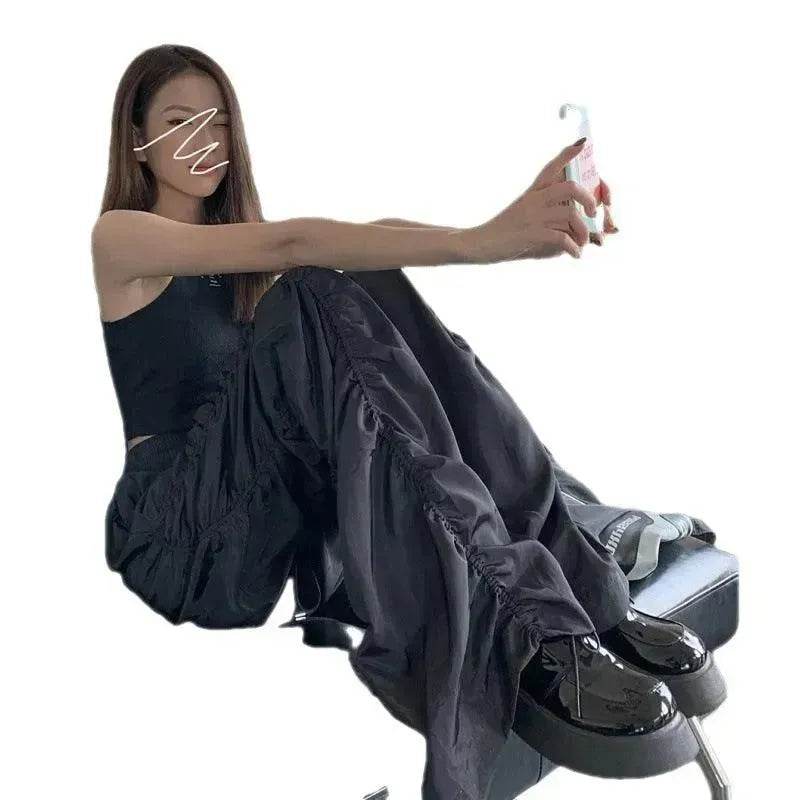 Dark Loose Mop High-waisted Trousers Women - EX-STOCK Canada