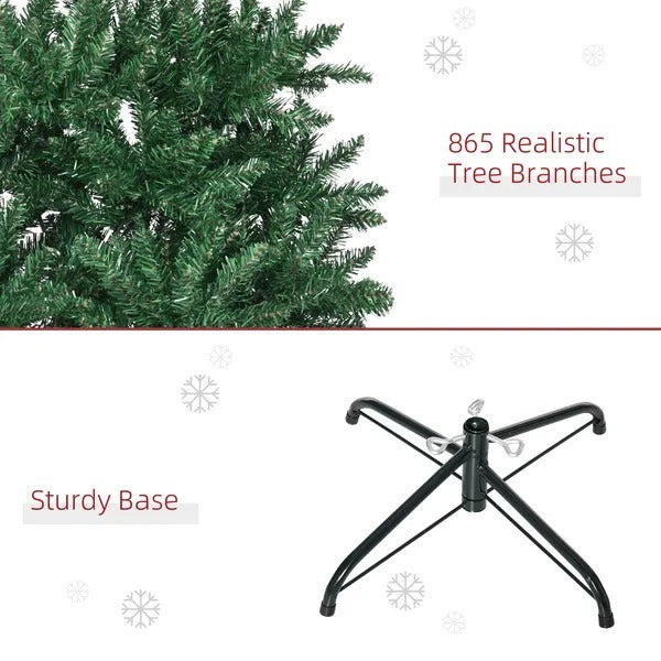 6.9ft Artificial Christmas Tree W Metal Stand Spruce Branch Tips Green EX-STOCK Canada