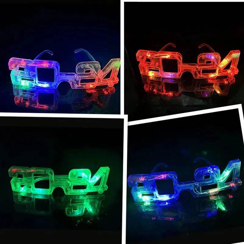 LED Glowing New Year Glasses 2024 Glitter Glasses For Party Evening Decoration - EX-STOCK Canada
