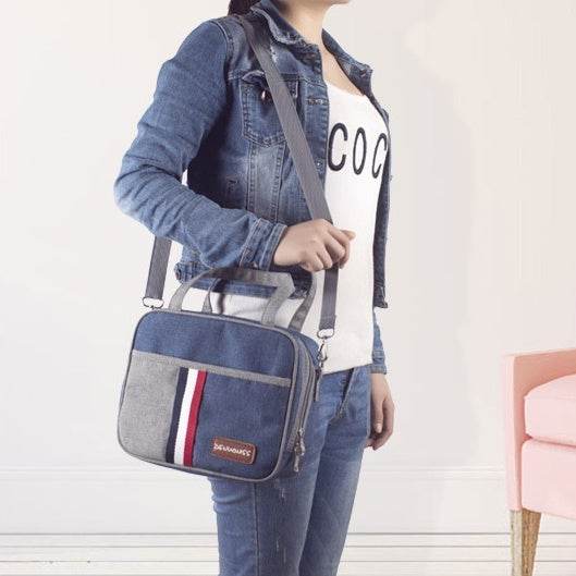 Women Fashion Thermal Insulated Denim Work Lunch Bag - EX-STOCK Canada