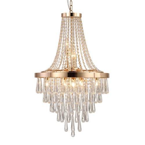 Golden Crystal Chandelier, Large Modern Luxury Chandelier For Living Room, Dining Room, Bedroom, Hallway - Bulb Not Included - EX-STOCK Canada