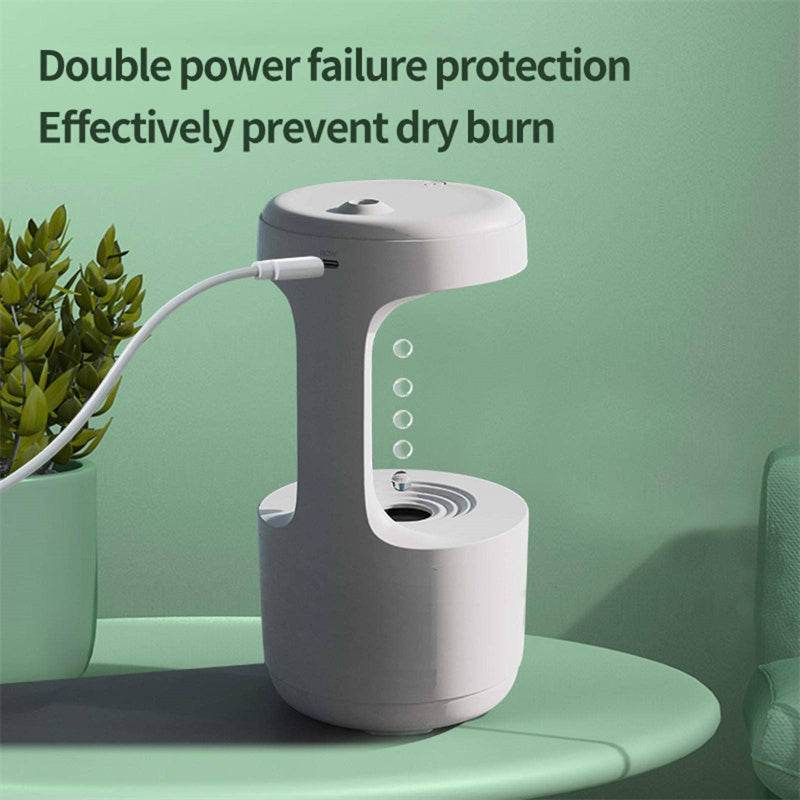 Bedroom Anti-Gravity Humidifier With Clock Water Drop Backflow Aroma Diffuser Large Capacity Office Bedroom Mute Heavy Fog Household Sprayer - EX-STOCK Canada