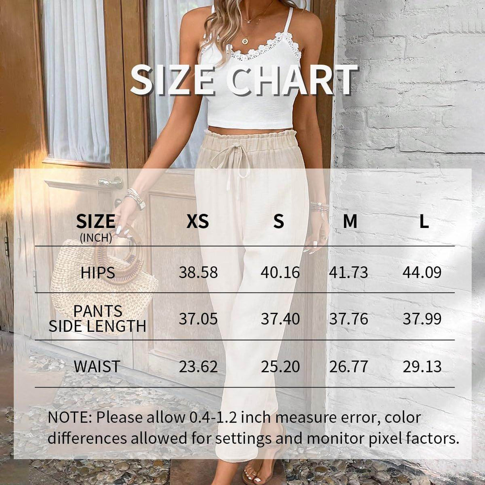 Women's Summer 2-Piece Outfit Sleeveless Lace Vest Top And Casual Elastic Waist Pants - EX-STOCK Canada