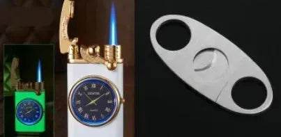 New Lighter With Electric Watch Rocker Arm Automatic Ignition Straight Blue Flame Lighter Creative Real Dial Inflatable Windproof Cigar Lighter Men's Watch Gift - EX-STOCK Canada