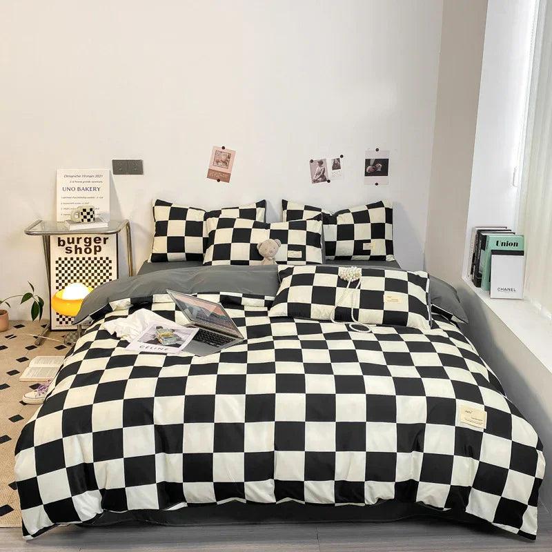 Solid Color Double Stitching Washed Cotton Duvet Cover Bedding EX-STOCK Canada