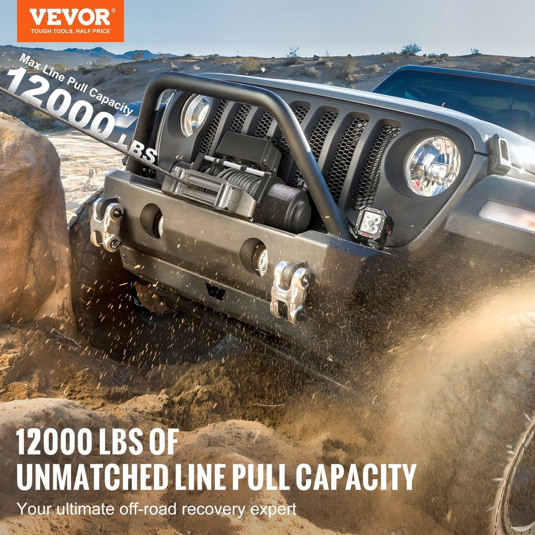 Truck Winch 12000lbs Electric Winch 85ft 26m Steel Cable 12V Power Winch Jeep Winch With Wireless Remote Control And Powerful Motor For UTV ATV Jeep Truck And Wrangler In Car Lift EX-STOCK