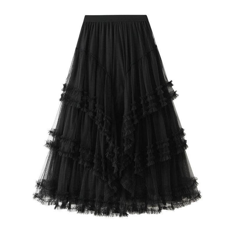 Slimming Multi-layer Gauze Skirt High-grade Midi Tulle Skirt - EX-STOCK Canada