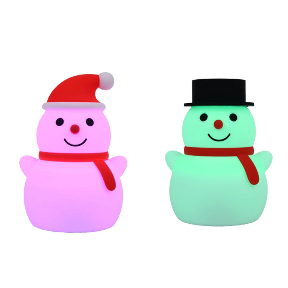 Lampada in silicone a forma di uomo di ghiaccio di Natale con telecomando e luce d'atmosferaEX-STOCK Canada