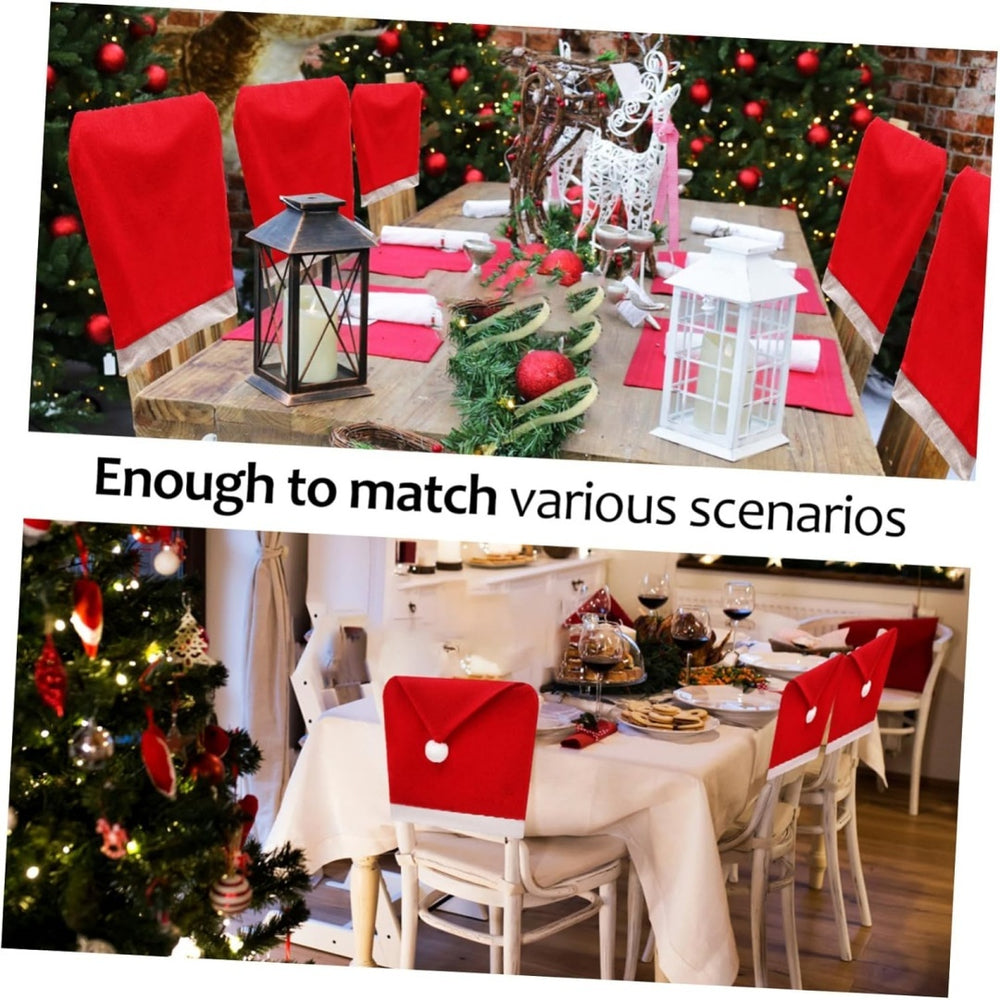 Christmas Chair Covers, Santa Claus Hat Slipcover Xmas Chair Back Cover For Christmas Din EX-STOCK Canada