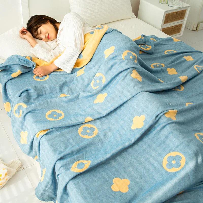 Couverture serviette en gaze de coton à quatre couches Couverture pour climatisation Couette fineEX-STOCK Canada