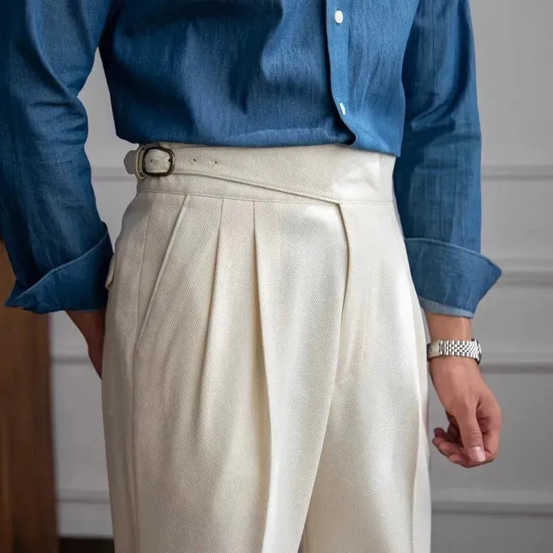 High Waist Straight leg British Business Office Work trouser for men - EX-STOCK CANADA