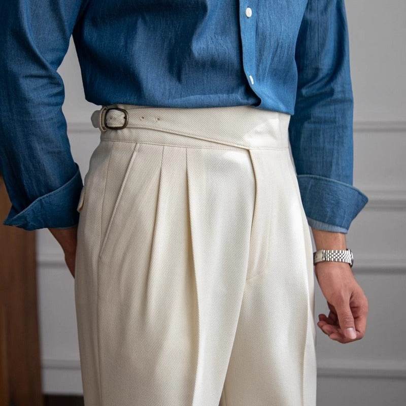 High Waist Straight leg British Business Office Work trouser for men - EX-STOCK Canada