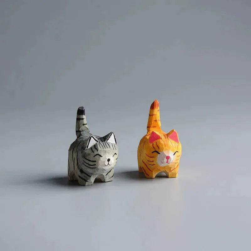 Creative Decorative Hand carved wooden Cat Trinkets Ornaments - EX-STOCK Canada
