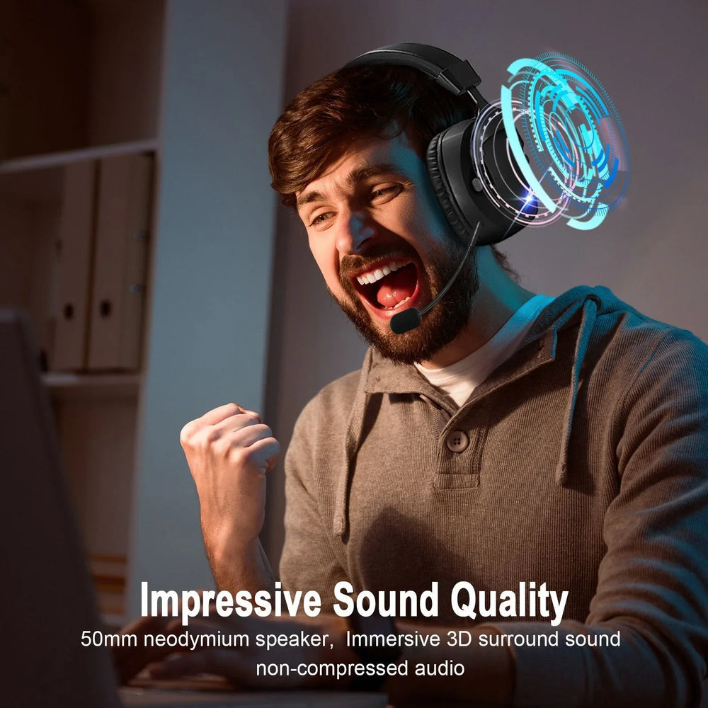 Cross-Border Over-Ear Bluetooth Headphones With Wireless Microphone - 2.4G Dual-Mode, Specialized For E-Sports, Gaming PCs & PS5 EX-STOCK Canada