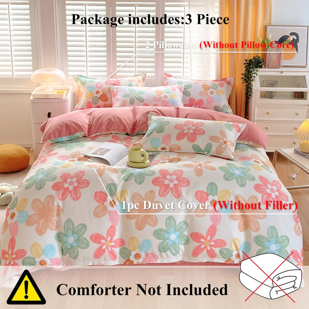 3 Piece Spring Floral Duvet Cover Set For Women Adults Home Bedroom Flowers Bedding Set With 2 Pillowcases Twin Full Queen King Size EX-STOCK Canada