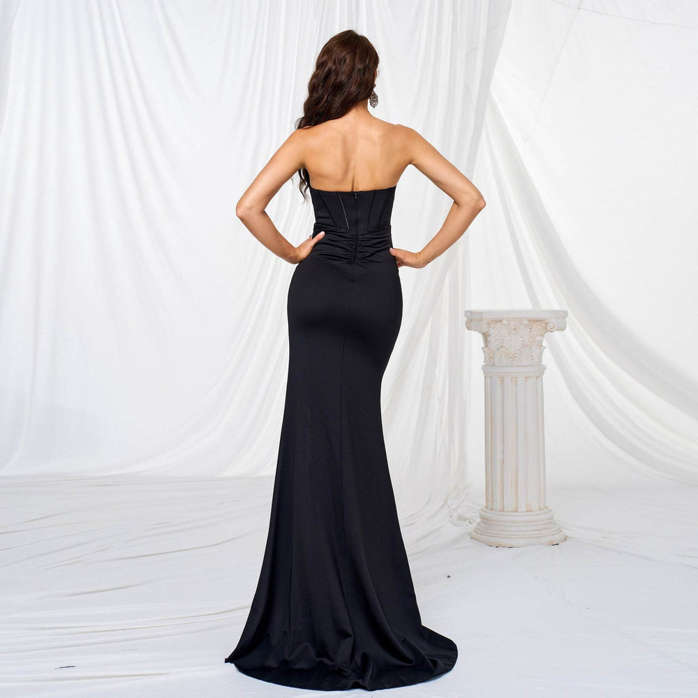 Elegant strapless Slit Long Sequin dress Formal Evening dress - EX-STOCK Canada