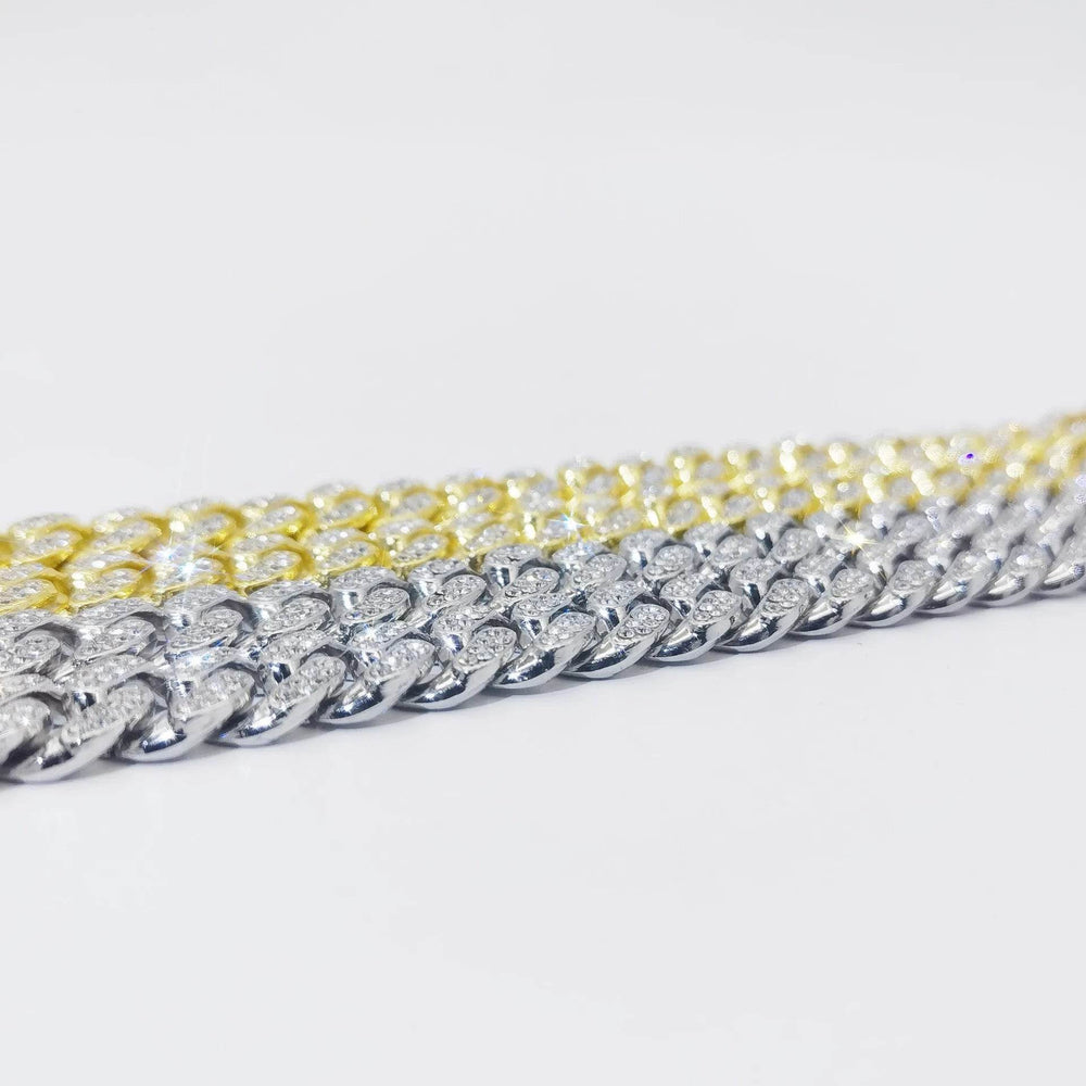 Flat Cuban Link Chain Diamond Bracelet - EX-STOCK Canada