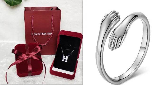 Alloy Simple Hands Hug Ring Opening Adjustable Jewelry - EX-STOCK Canada