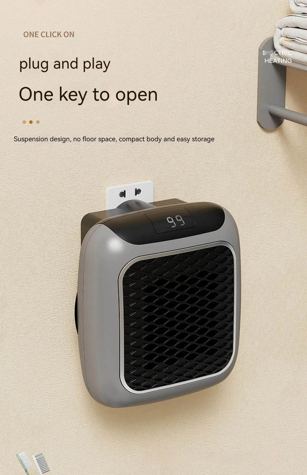 Remote Control Mini Fan Room House Space Heater Warm Artifact - EX-STOCK Canada