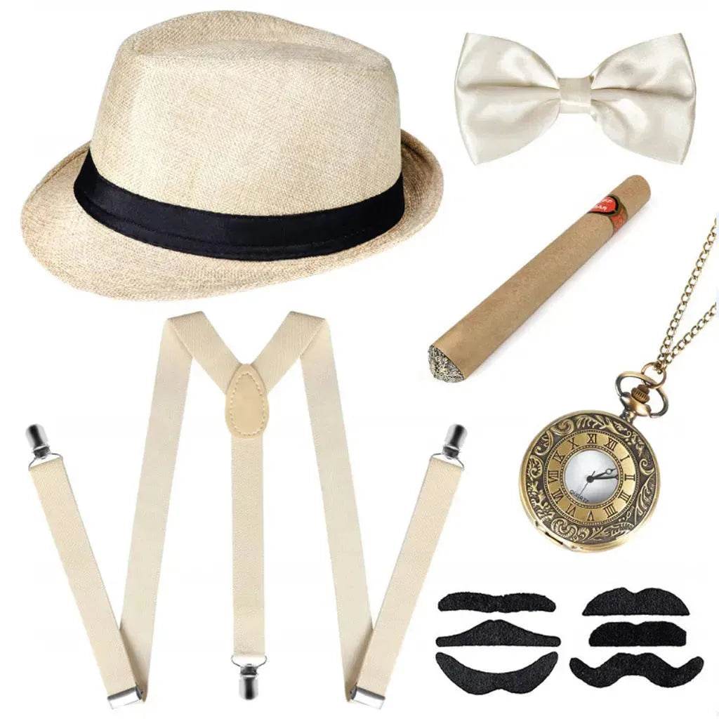 Party Men's Top Hat Pipe Pocket Watch Strap Tie Fake Cigar Set - EX-STOCK Canada
