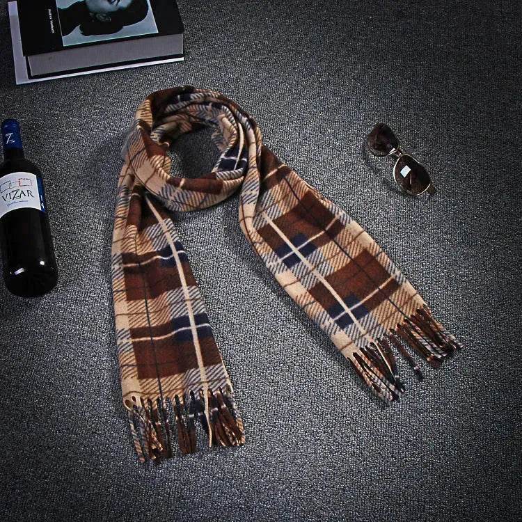 Handmade Autumn And Winter Velvet Fleece Plaid Scarf - EX-STOCK Canada