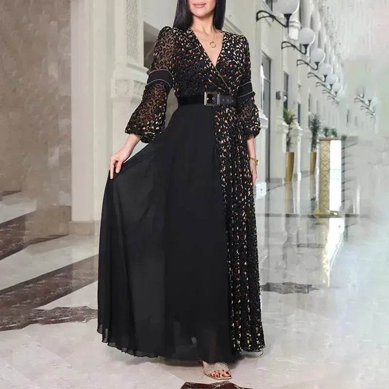 Deep V-neck Dress European And American Elegant Fashion Simple Charming - EX-STOCK Canada