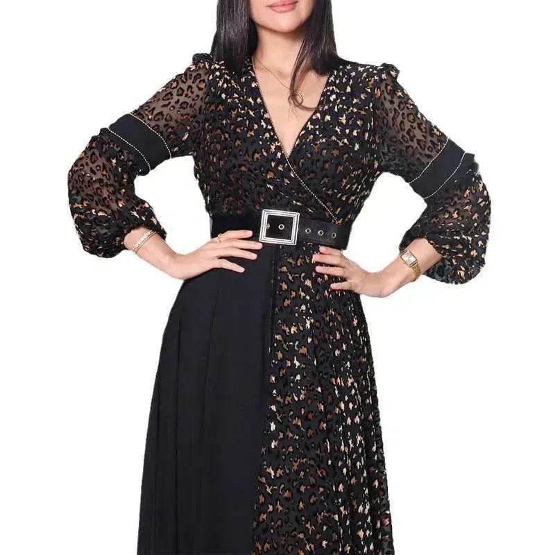 Deep V-neck Dress European And American Elegant Fashion Simple Charming - EX-STOCK Canada