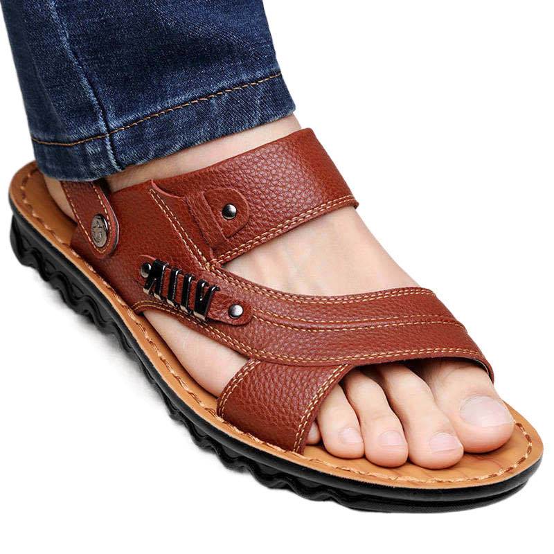 First Layer Cowhide Men's Sandals Summer Genuine Leather Sandals  EX-STOCK CANADA