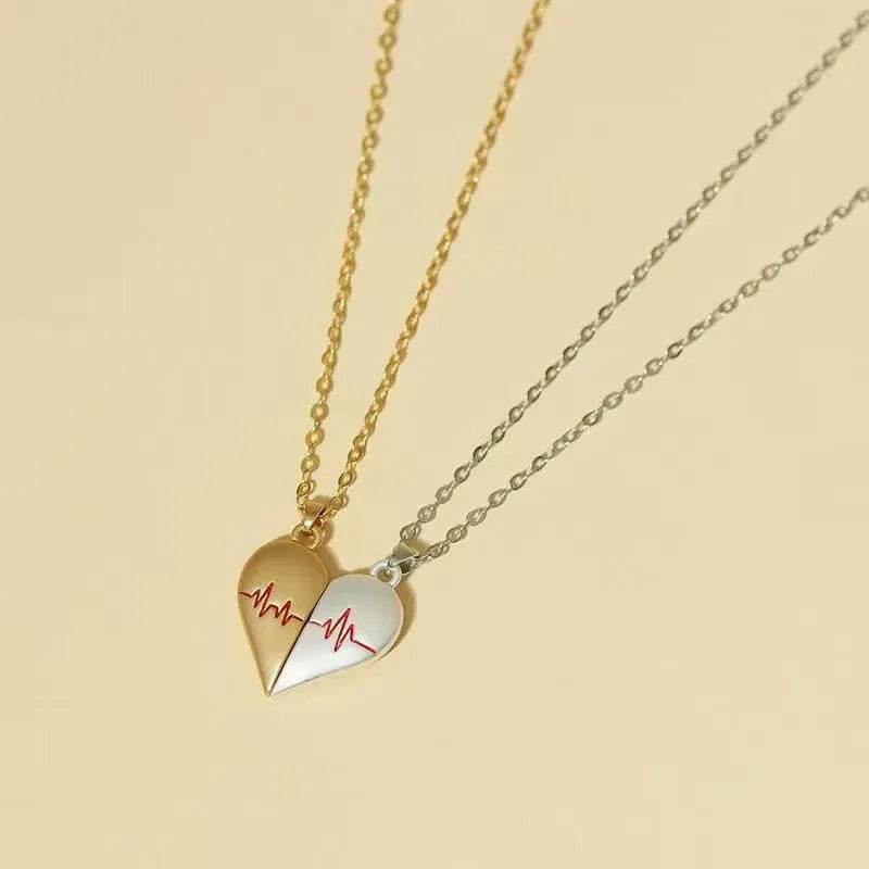 Heartbeat Magnetic Heart Necklace Love Couple Jewelry - EX-STOCK Canada