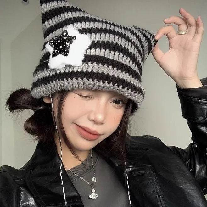 Breathable Windproof Cute Thermal Head Cover Woolen Cap beanies - EX-STOCK Canada